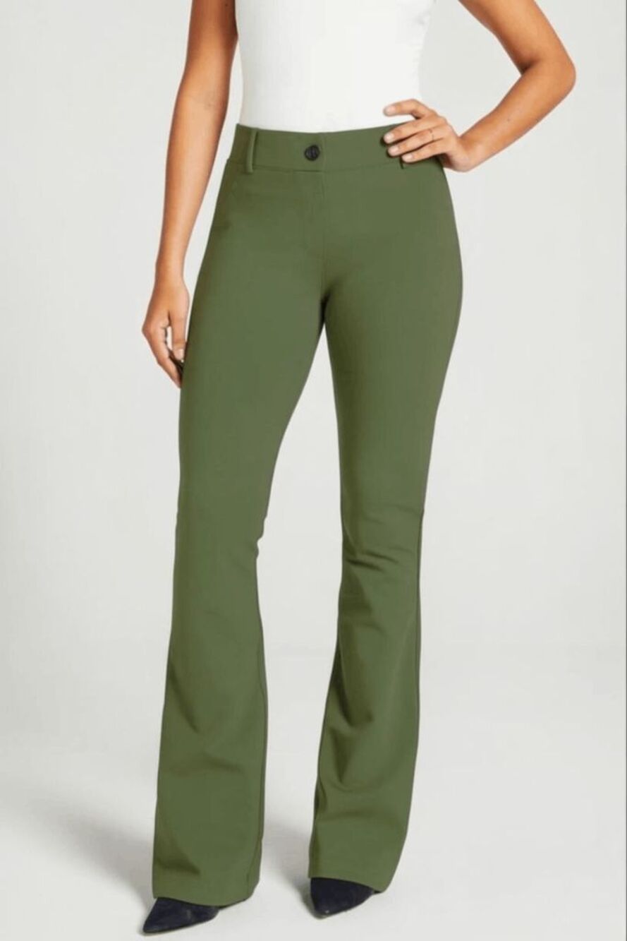 New Betabrand Olive Green Bootcut Classic Dress Pant Yoga Pants Medium Long Tall